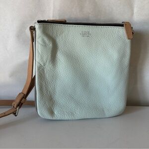 Vince Camuto Neve Crossbody Bag Aqua & Gray Pebbled Leather Zip
